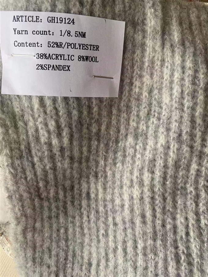 1/8.5NM 52%R/Polyester 38%Acrylic 8%Wool 2%Spandex