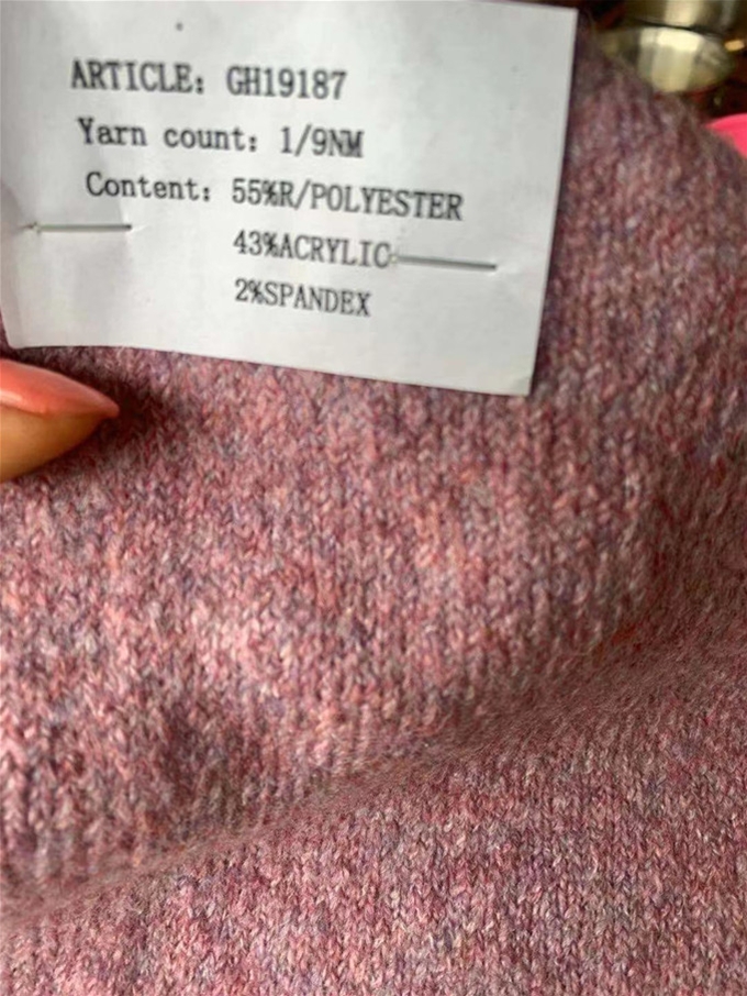 1/9NM 55%R/Polyester43%Acrylic2%Spandex